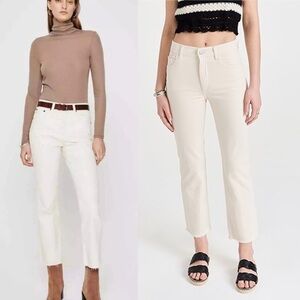 AG Jeans Kinsley High Rise Pop Crop size 24 Cream Raw Hem